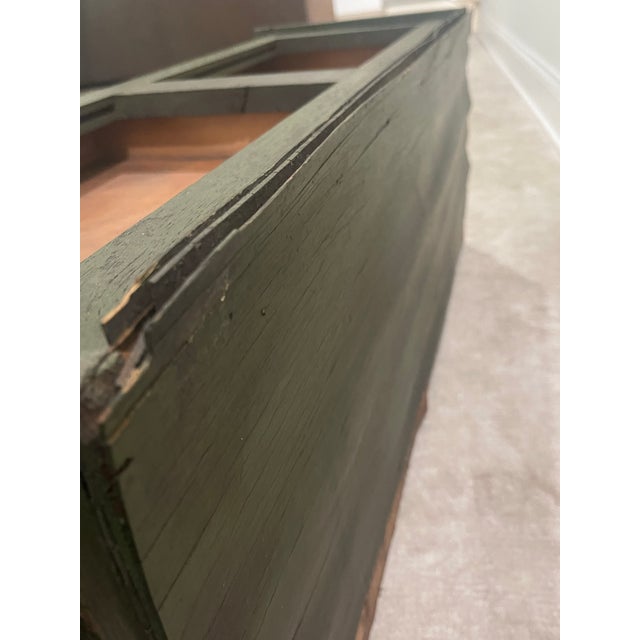 Antique Green Painted Dental Cabinet Two Sided Drawers With Porcelain Knobs Collectors For Sale - Image 11 of 12