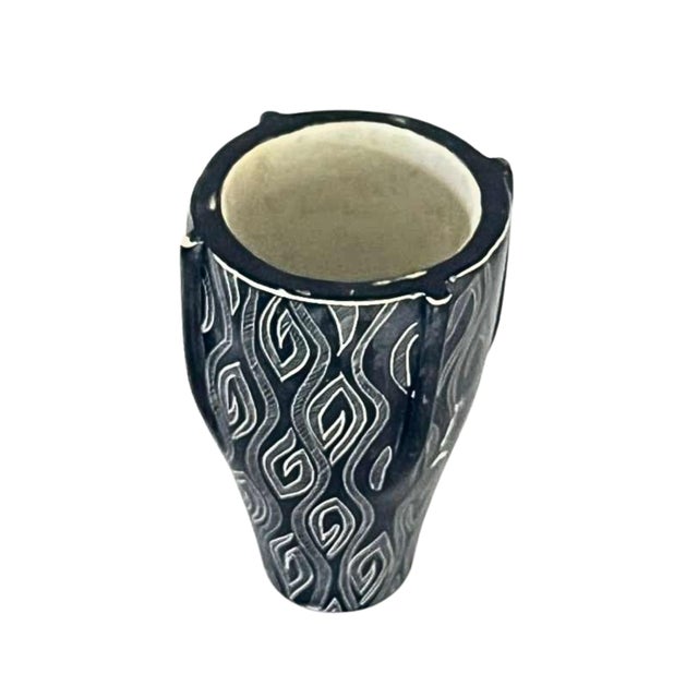 Mid-Century Modern African Hand Carved Soapstone Vase For Sale - Image 3 of 6