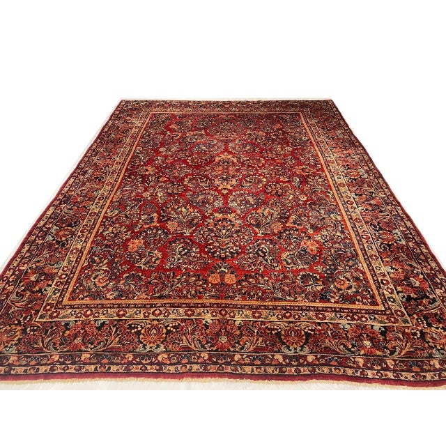 Pasargad DC Hand Knotted Antique Sarouk Rug For Sale - Image 4 of 8