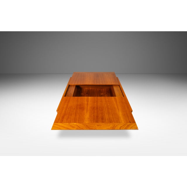 1970s Mid-Century Danish Modern Coffee Table W/ Expanding Table Top W/ Stroage Space in Teak After Johannes Andersen, C. 1970's For Sale - Image 5 of 12