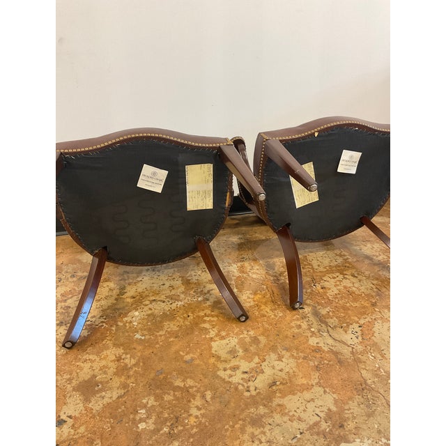 Pair of Late 20th Century Executive Side Chairs in Leather by Hickory Chair For Sale - Image 18 of 18