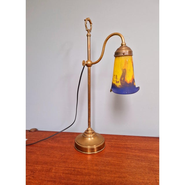 Art Deco Desk Lamp in Brass & Glass by the Muller Brothers, 1920s from Muller Frères For Sale - Image 16 of 16