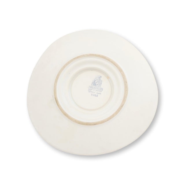 Midcentury French “Faux Bois” dinnerware service by Niderviller, featuring a faux woodgrain pattern in soft gray and cream...