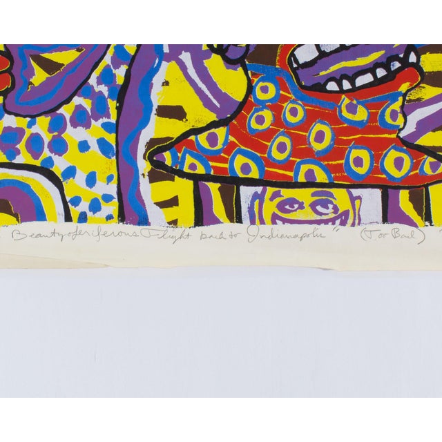 Printmaking Materials “Billy and Diane Miss a Beauty Oderiferous Flight Back to Indianapolis” Serigraph Print by Mark Buwinkle For Sale - Image 7 of 8
