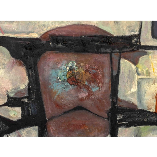 Late 20th Century Signed Agudelo Abstract Composition Oil on Canvas For Sale - Image 5 of 12