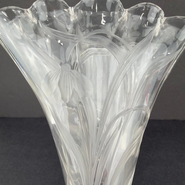 Stevens & Williams Art Nouveau Stevens & Williams Cut Crystal Tulipiere For Sale - Image 4 of 12