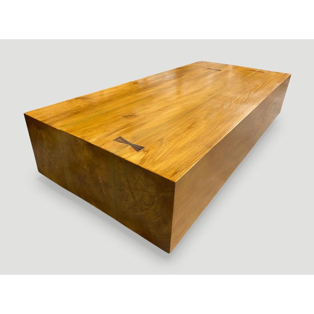 Andrianna Shamaris Modern Teak Wood Coffee Table For Sale - Image 4 of 18
