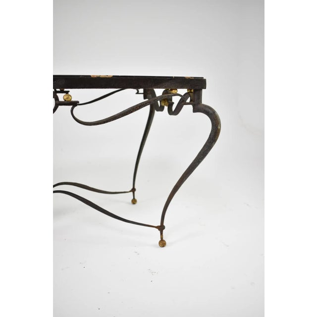 Black French Brass & Marble Coffee Table Attributed to René Drouet, Circa 1945 For Sale - Image 8 of 13