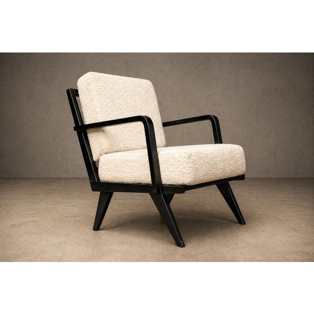 Brazilian Modern Armchair in Hardwood and Bouclé, Unknown, Brazil, 1960s For Sale - Image 12 of 18