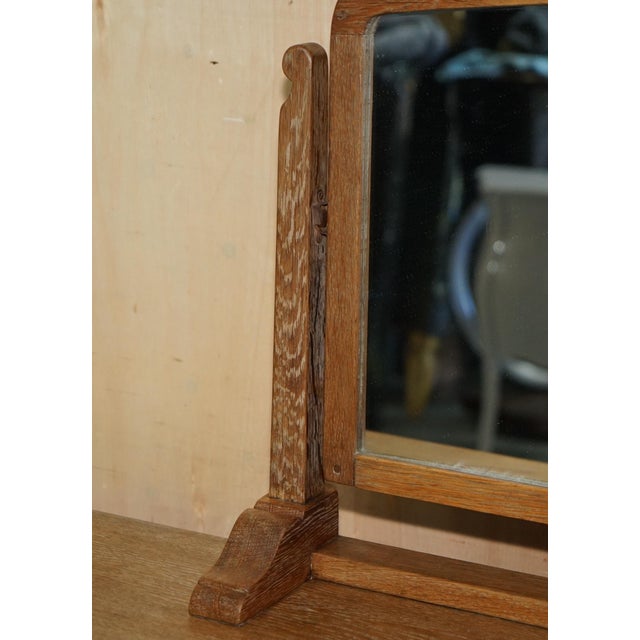 Arts & Crafts Limed Oak Cotswold Dressing Table from Tudor Furniture, 1930s For Sale - Image 4 of 16