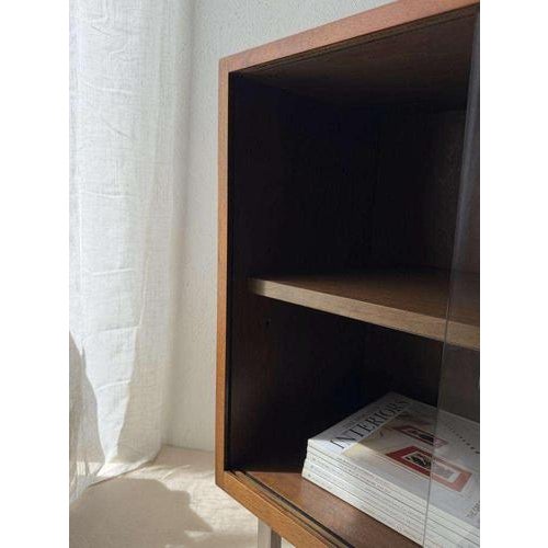 Walnut Display Cabinet with Smoked Glass, 1960s For Sale - Image 4 of 12