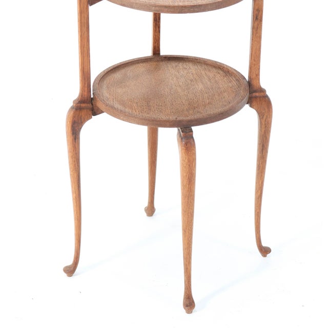 Queen Anne Style Oak Cake Stand from H. Pander & Zn., 1920s For Sale - Image 9 of 11