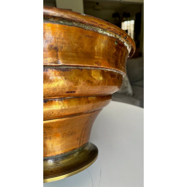 Metal French Antique Copper & Brass Champagne Cooler or Planter For Sale - Image 7 of 18