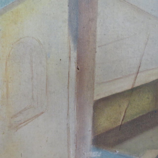Textile St Ives E Kahnii, Cubist Painting, 1956, Oil on Canvas For Sale - Image 7 of 10