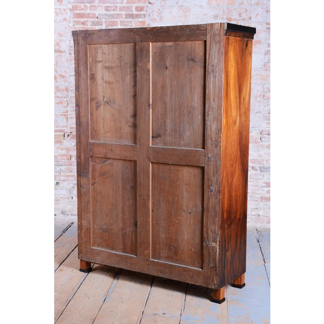 Biedermeier Two-Door Wardrobe in Walnut, 1830s For Sale - Image 12 of 18