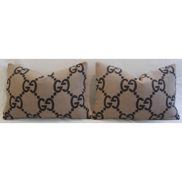 23" X 16" Custom Tailored Gucci Cashmere & Velvet Feather/Down Pillows