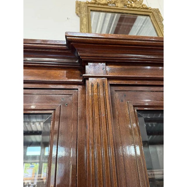 Large 19th Century French Louis XVI Solid Mahogany Bookcases For Sale - Image 15 of 18