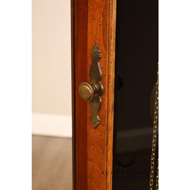Late 20th Century Howard Miller Chippendale Style Cherry Grandfather Grandmother Clock For Sale - Image 5 of 18