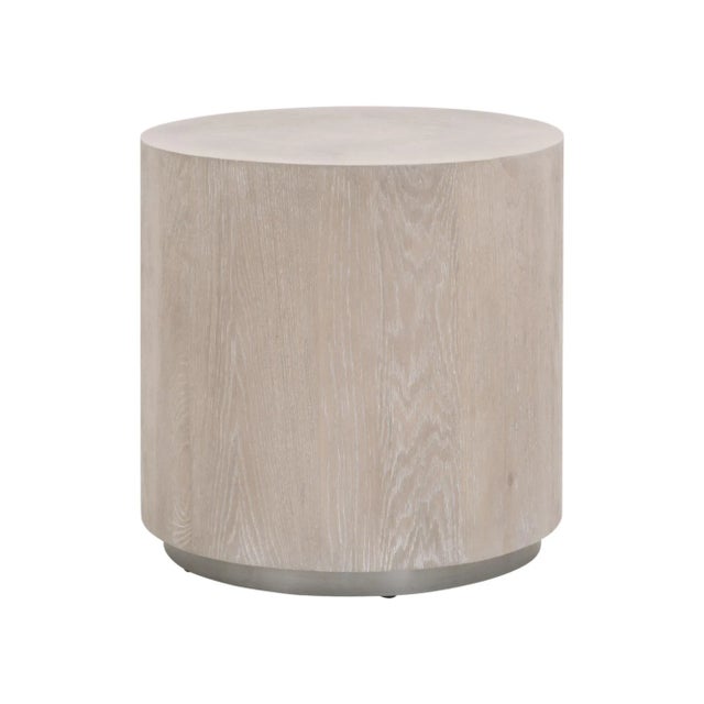 Contemporary Roto Large Oak & Metal End Table For Sale - Image 3 of 5