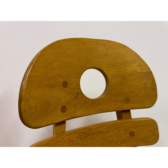 Vintage Brutalist Fish Bone Dining Chairs in Oak, 1970s, Set of 6 For Sale - Image 17 of 18