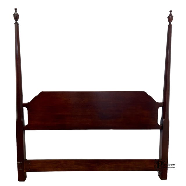 Vintage White Furniture Chippendale Style Solid Mahogany Queen Size