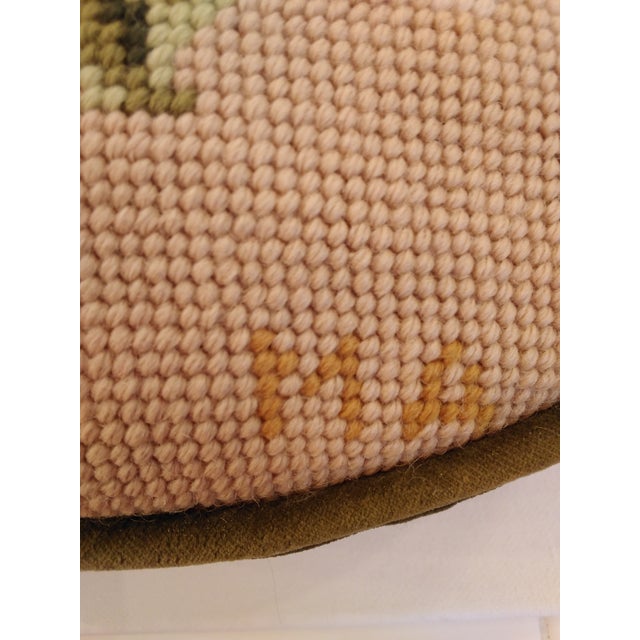 Mid-Century Floral Needlepoint Pillow For Sale - Image 4 of 9