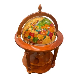 Vintage-Style Globe Bar Cart For Sale