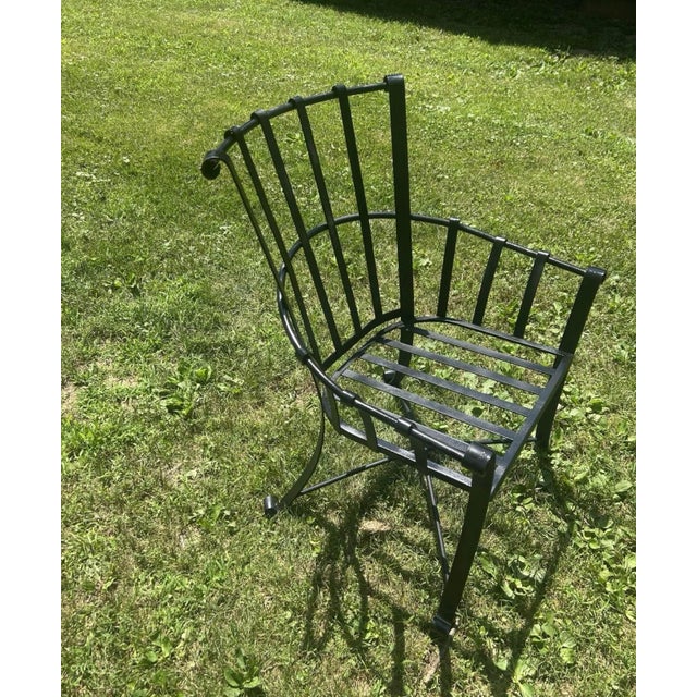 Metal 6 Heavy Rare Vintage Wrought Iron Oversized Chairs For Sale - Image 7 of 8