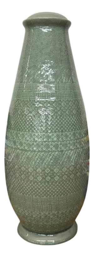 Tall Celedon Green Ceramic Lamp Base