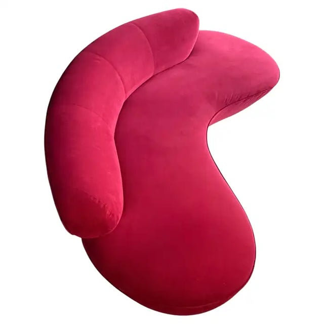 Textile Vladimir Kagan Serpentine Cloud Curved Sofas for Directional, Signed Pair For Sale - Image 7 of 18