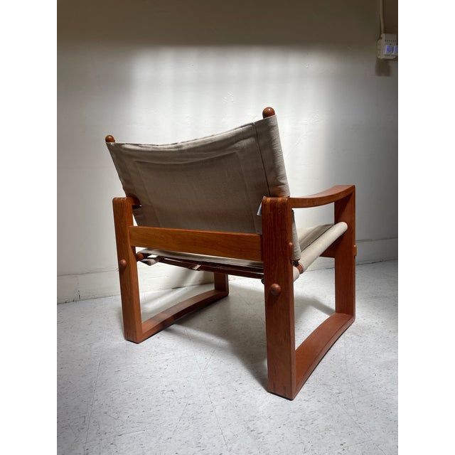 Textile Pair of Vintage Borje Jensen Safari Chairs by Bernstorffsminde Møbelfabrik of Denmark For Sale - Image 7 of 11