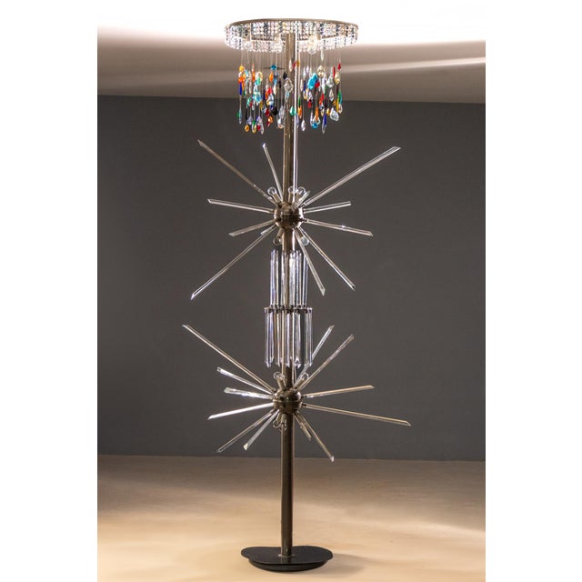 Glass and Metal Floor Lamp by René Roubíček for Nový Bor, 1960s For Sale - Image 13 of 13