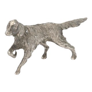 Vintage English Silverplate Setter Dog Figure For Sale