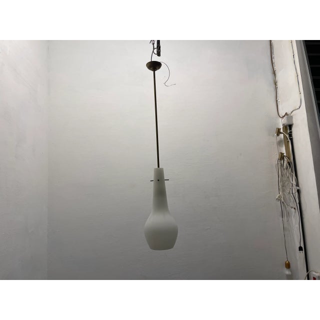 1950s Bronze Opaline Light Pendants, 1950s, Set of 2 For Sale - Image 5 of 9