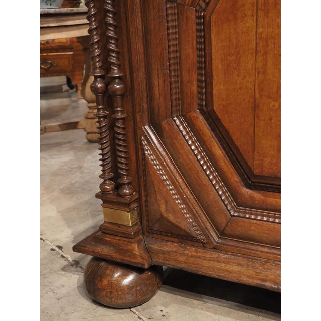 Rare 17th Century Oak and Brass 4-Door Buffet From Saint-Malo, France, C. 1690 For Sale - Image 11 of 13