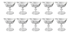 Set of Ten Val Saint Lambert State Plain Champagne Coupes
