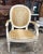 Vintage Painted French Country Upholstered Arm Chairs a Pair For Sale - Image 11 of 11