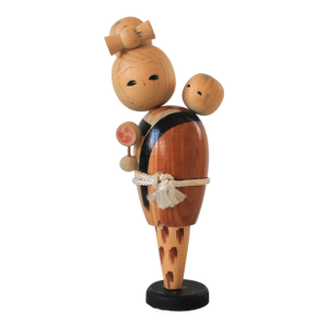 Vintage Mother & Child Kokeshi Doll