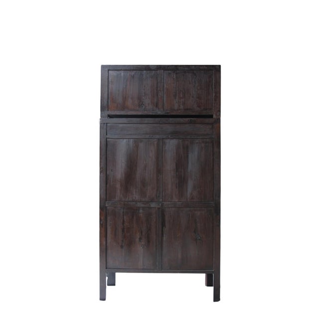 96" Tall Red Lacquer Antique Chinese Chinoiserie-Style Cabinet For Sale - Image 14 of 15
