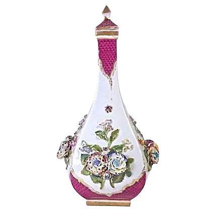 Antique Porcelain Meissen Floral Decanter For Sale