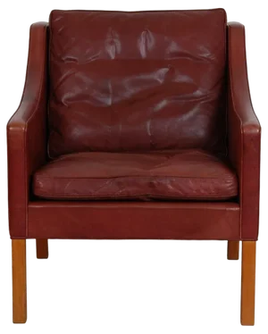 Model 2207 Lounge Chair in Indian Red Anilin Leather by Børge Mogensen, 1990s