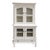 Vintage White Painted Hutch Cabinet With Glass Doors For Sale