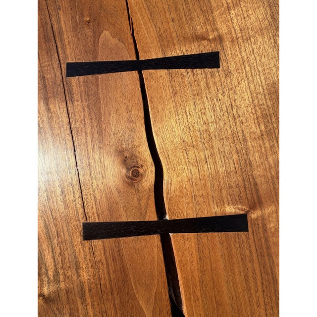 Custom Handcrafted Black Walnut Dining Table With Sculptural Pedestal Base For Sale - Image 11 of 18