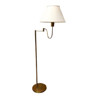 1970s Rare Polished Brass Casella Lighting Floor Lamp For Sale
