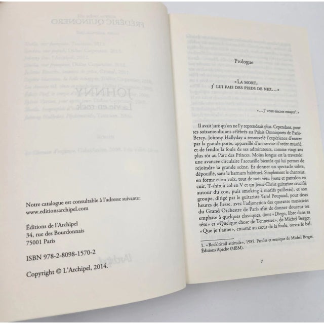 Johnny La Vie en Rock French Edition Paper Back Johnny Hallyday French Rock Star For Sale - Image 10 of 10