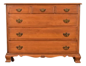 Chippendale Solid Maple Dresser or Chest of Drawers by Kling, Circa 1960s