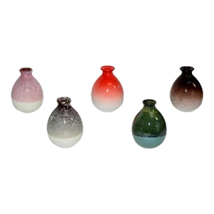Japanese Jian Ceramic Vases Wine Bottles Set of 6