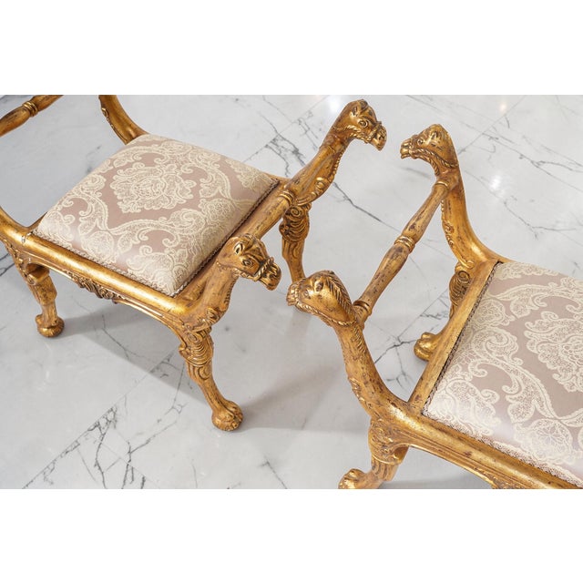 Pair of Giltwood Benches For Sale In Los Angeles - Image 6 of 7