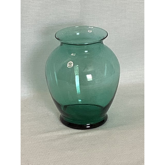 Mid-Century Modern 20th C. Bottle Green Blown Glass Vase - Mid-Century Modern For Sale - Image 3 of 7