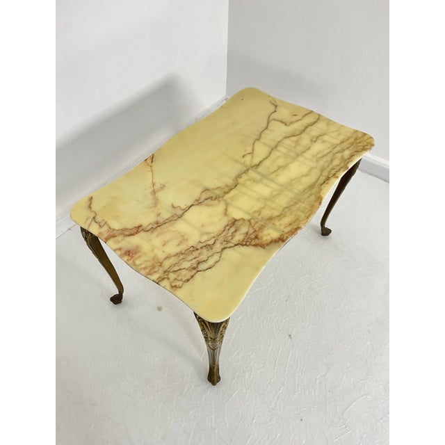Metal Mid-Century Brass and Marble Coffee Table, Italy, 1950s For Sale - Image 7 of 14